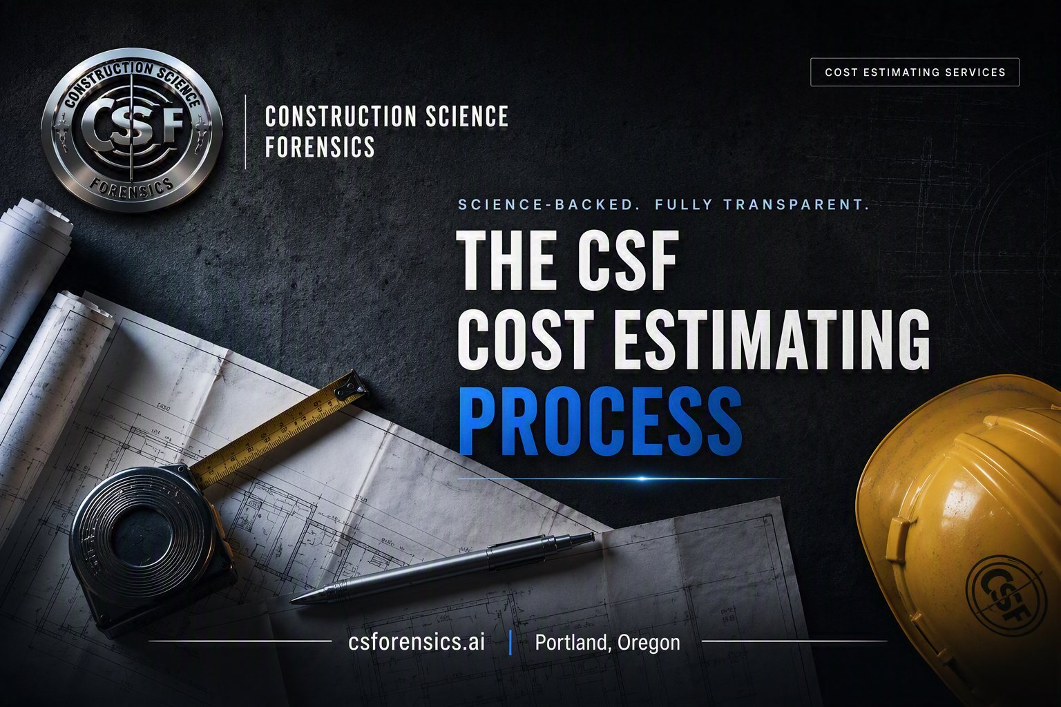 The CSF cost estimating process — science-backed, fully transparent.